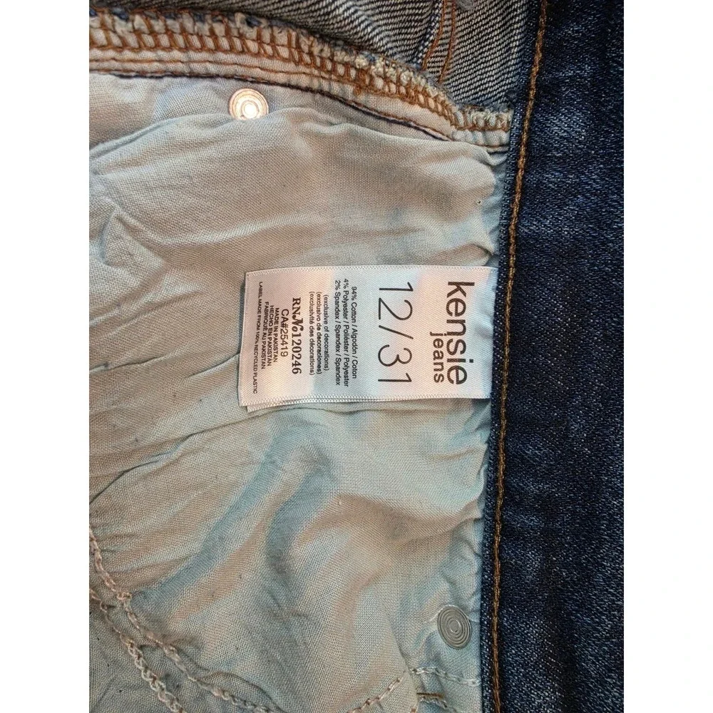 Kensie Jeans The Tessa High Rise Bootcut Distressed Dark Wash Denim Womens 12/31 - Picture 4 of 7